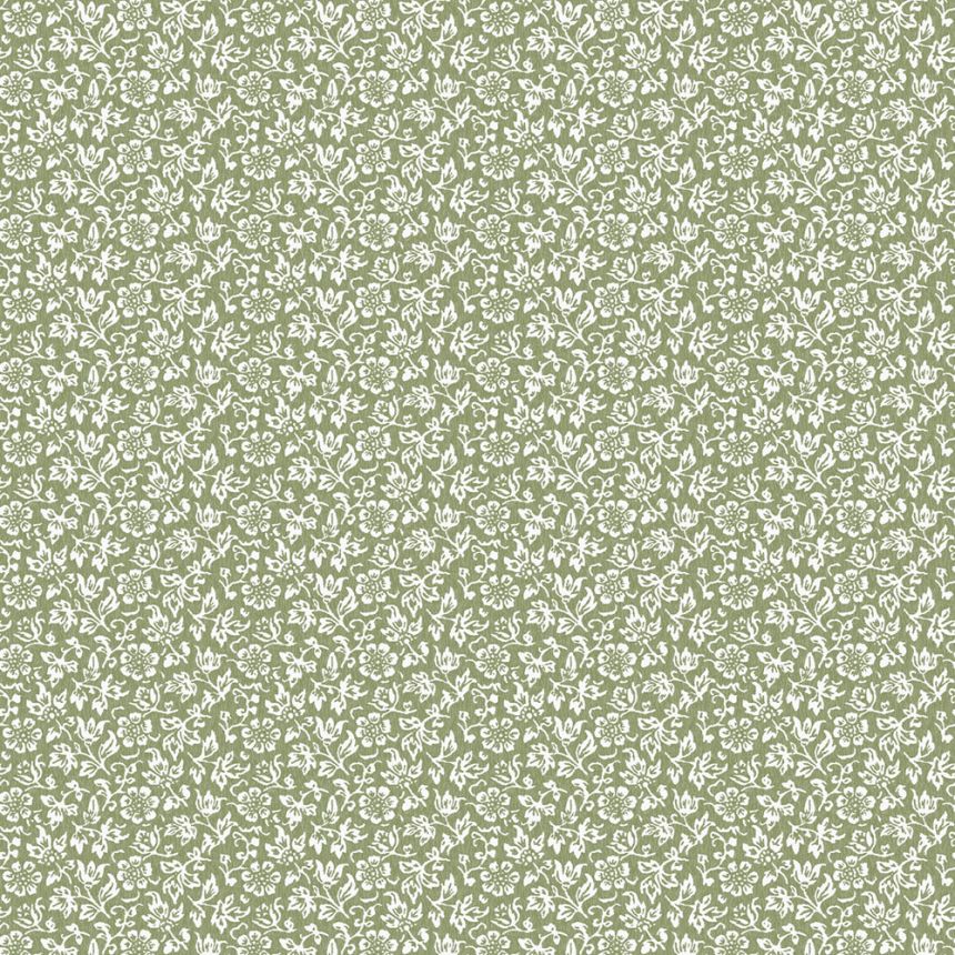 Weißgrüne florale Vliestapete, 121077, Laura Ashley 3