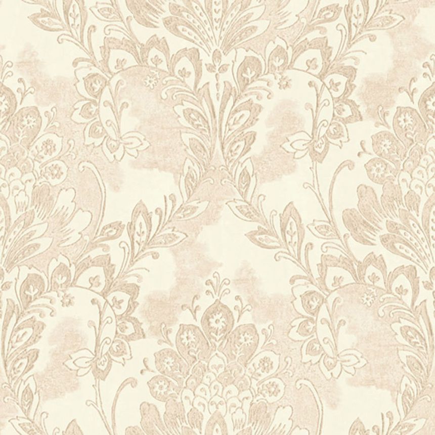 Cremebeige Vliestapete mit Barockmotiv 78416, Makalle II, Limonta