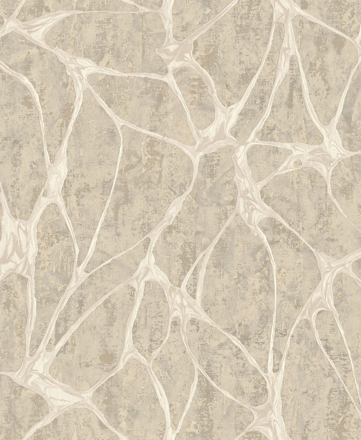 Beigegraue Luxustapete mit markantem Metallic-Muster, 56823, Aurum II, Limonta