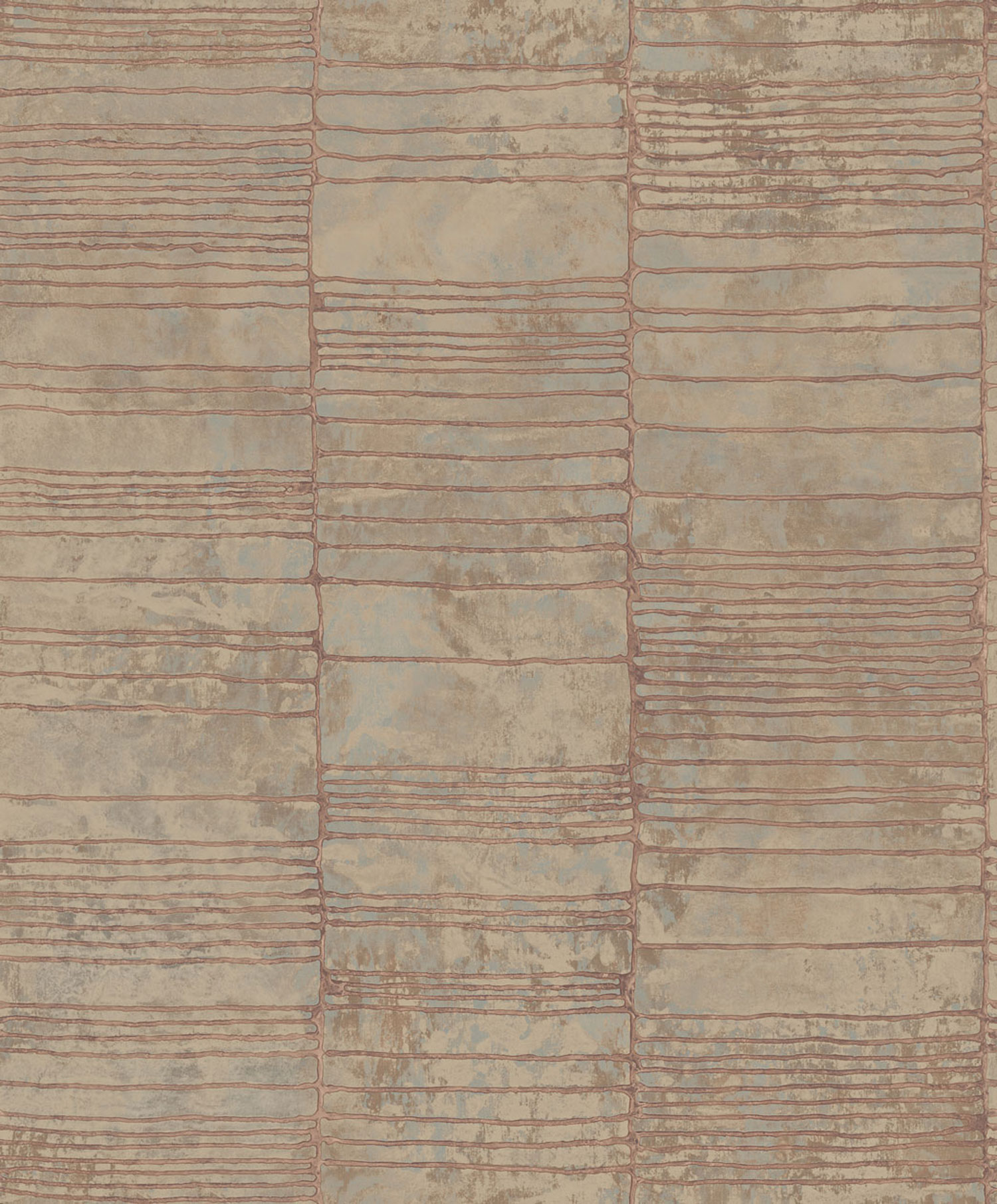 Bronzefarbene Luxustapete mit geometrischem Muster, 57425, Aurum II, Limonta