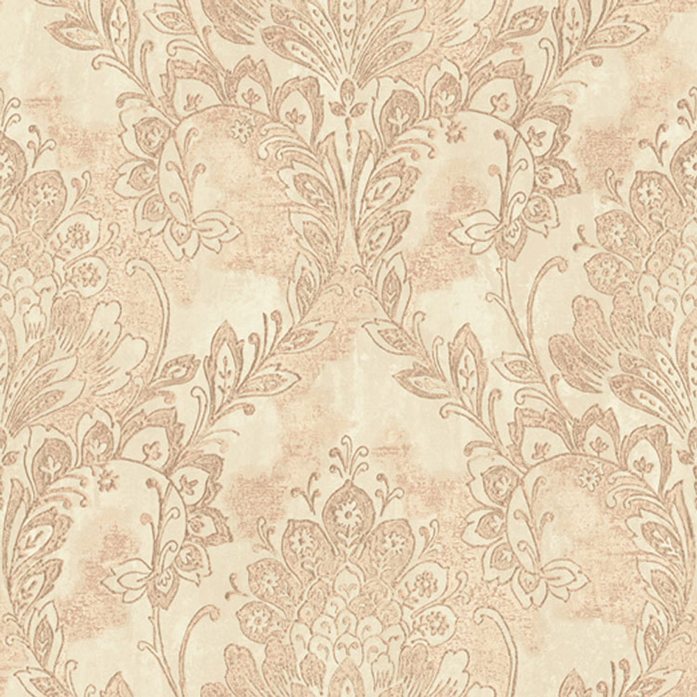 Beige-bronzefarbene Vliestapete mit Barockmotiv 78423, Makalle II, Limonta