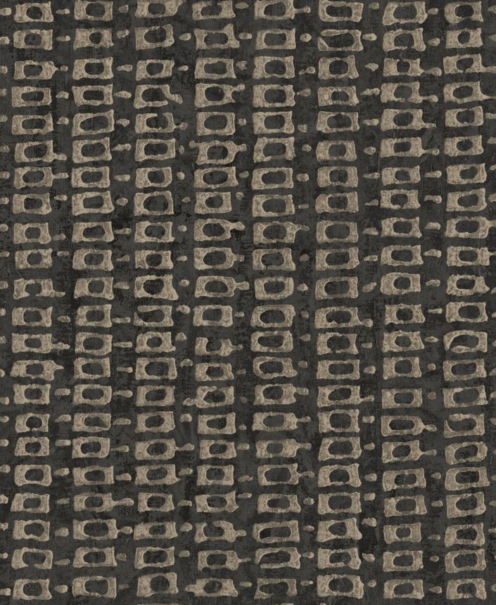 Schwarze Luxustapete mit geometrischen Mustern, 58708, Aurum II, Limonta