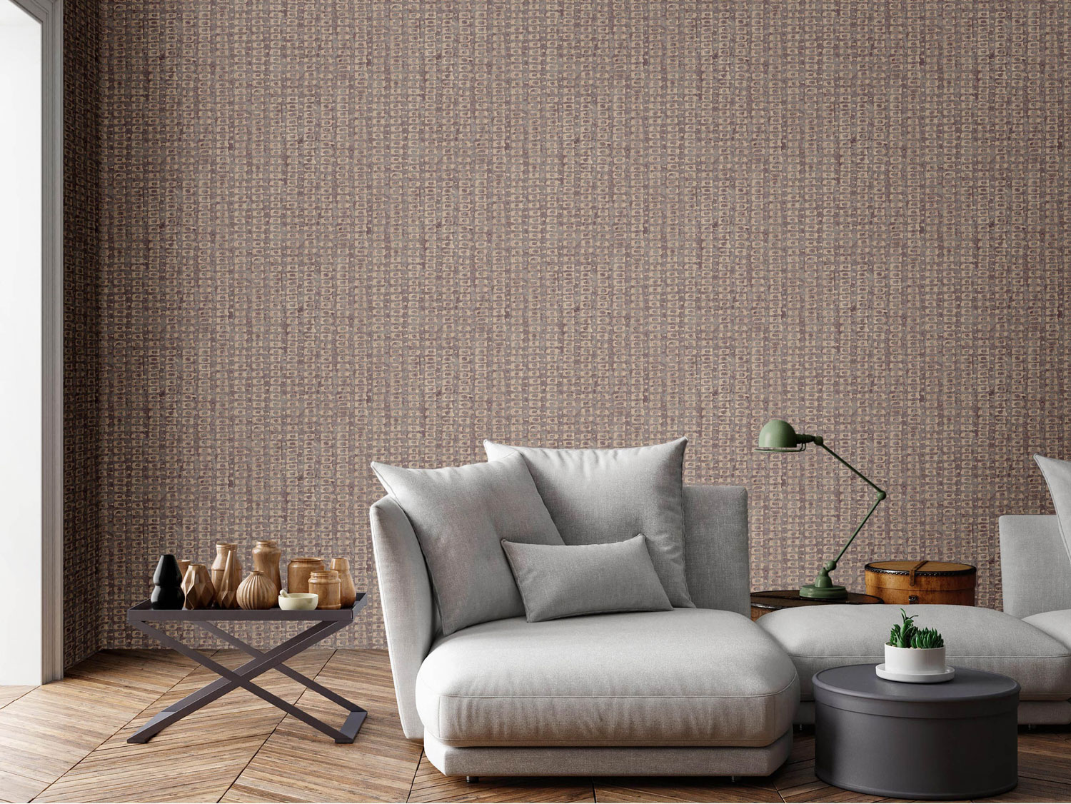 Beige Luxustapete mit geometrischen Mustern, 58721, Aurum II, Limonta
