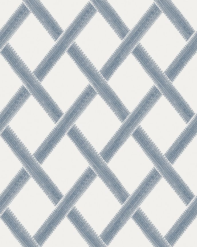 Weiß-blaue geometrische Vliestapete, 120633, Retreat, Graham&Brown Premium
