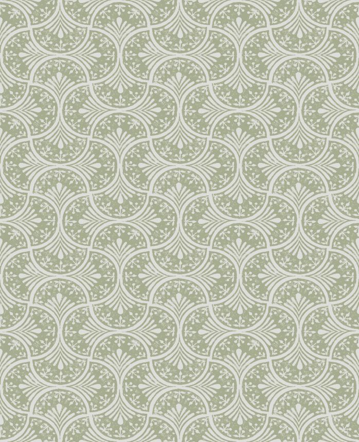 Grün-weiße geometrische Vliestapete, 120639, Retreat, Graham&Brown Premium