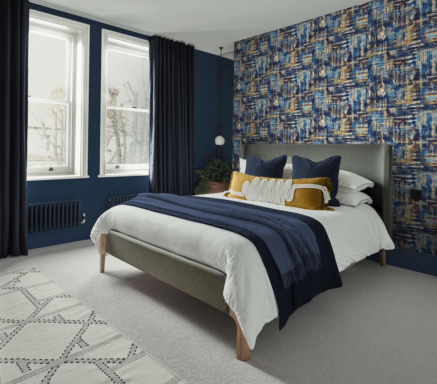 Blaubraune Vliestapete, 121438, New Eden, Graham&Brown Premium