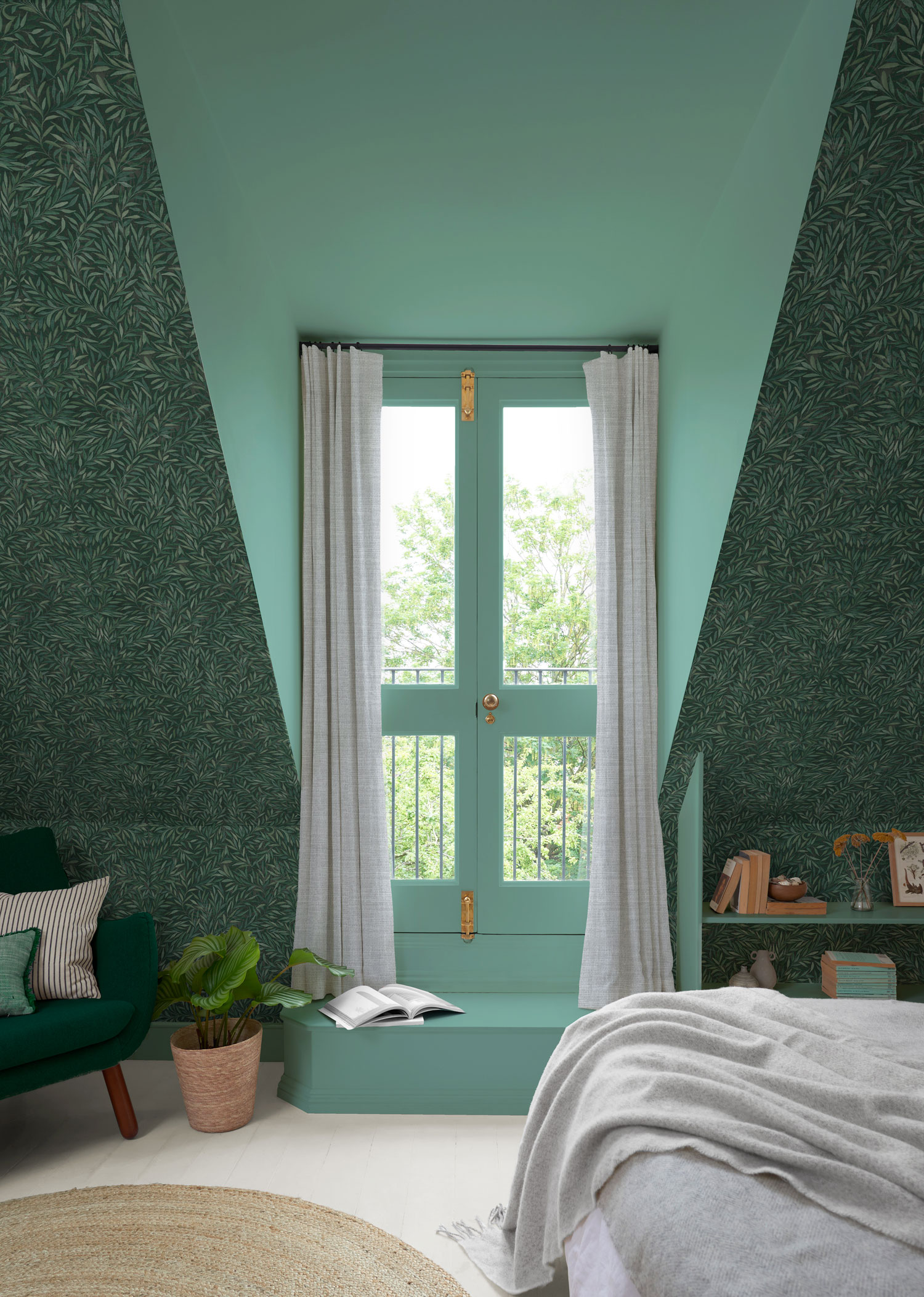 Grüne Vliestapete mit Blättern, 121439, New Eden, Graham&Brown Premium