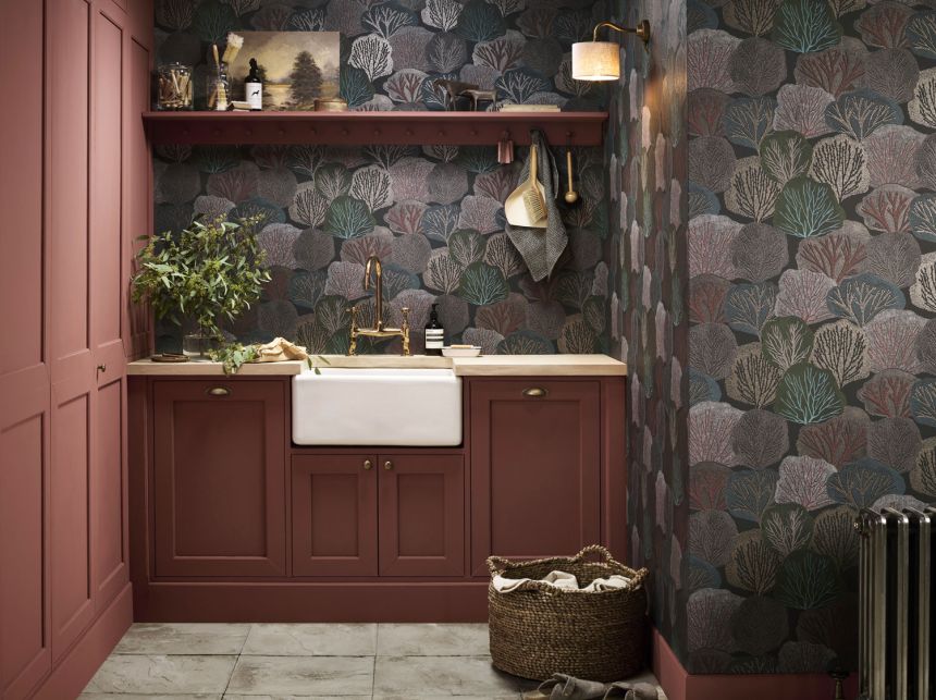 Schwarze Vliestapete, Bäume, 121444, New Eden, Graham&Brown Premium