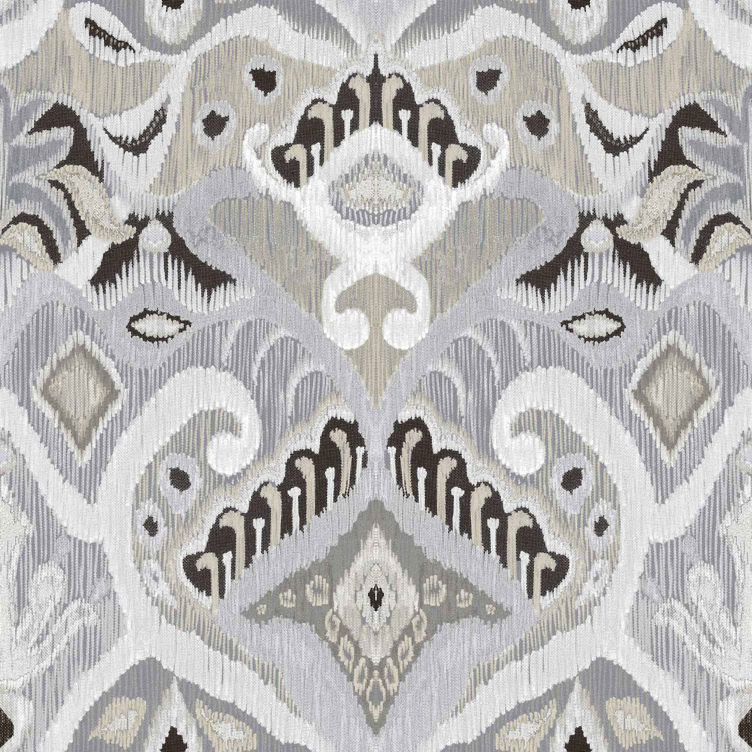 Graue Tapete mit Ornamenten, ethnischem Muster, 26421, Thai, Cristiana Masi by Parato