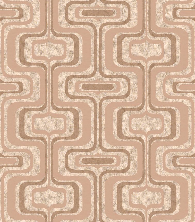 Braun-goldene geometrische Vlies-Retro-Tapete, Z77520, Savana, Zambaiti Parati