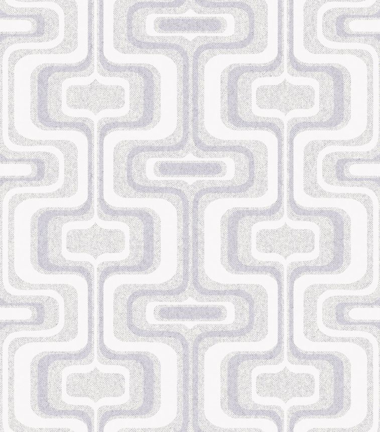 Grau-silberne Retro-Vliestapete mit geometrischem Muster, Z77522, Savana, Zambaiti Parati