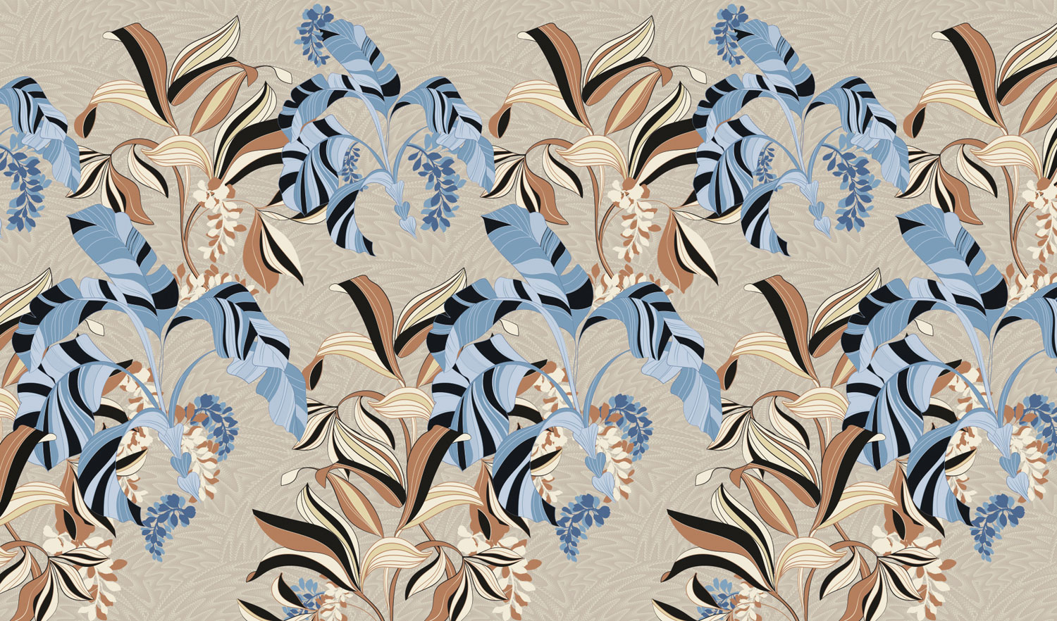 Luxus Fototapete mit Blumen und Blättern, Z77556, Savana, Zambaiti Parati