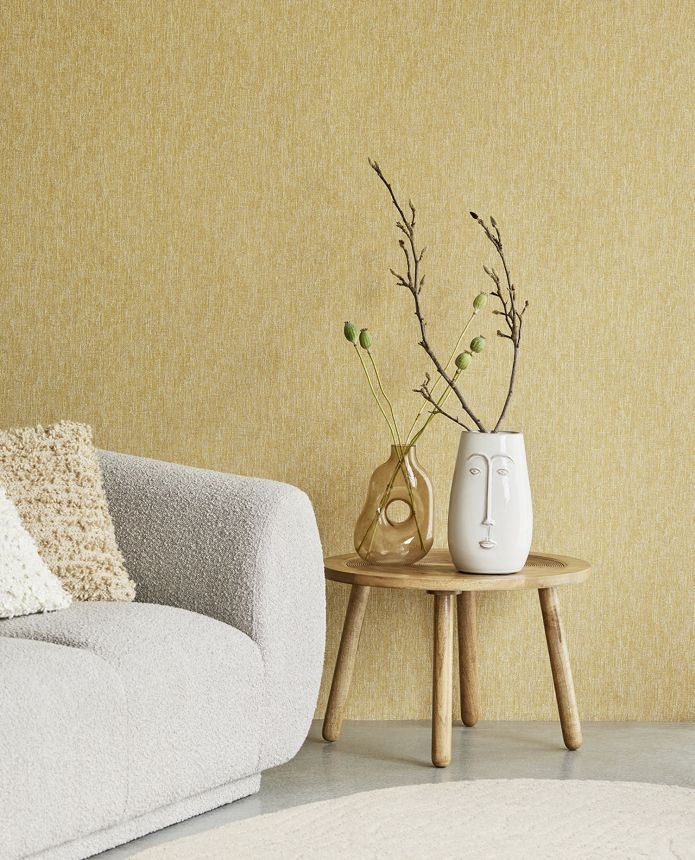 Ockerfarbene Tapete, Stoffimitat, 333532, Festival, Eijffinger