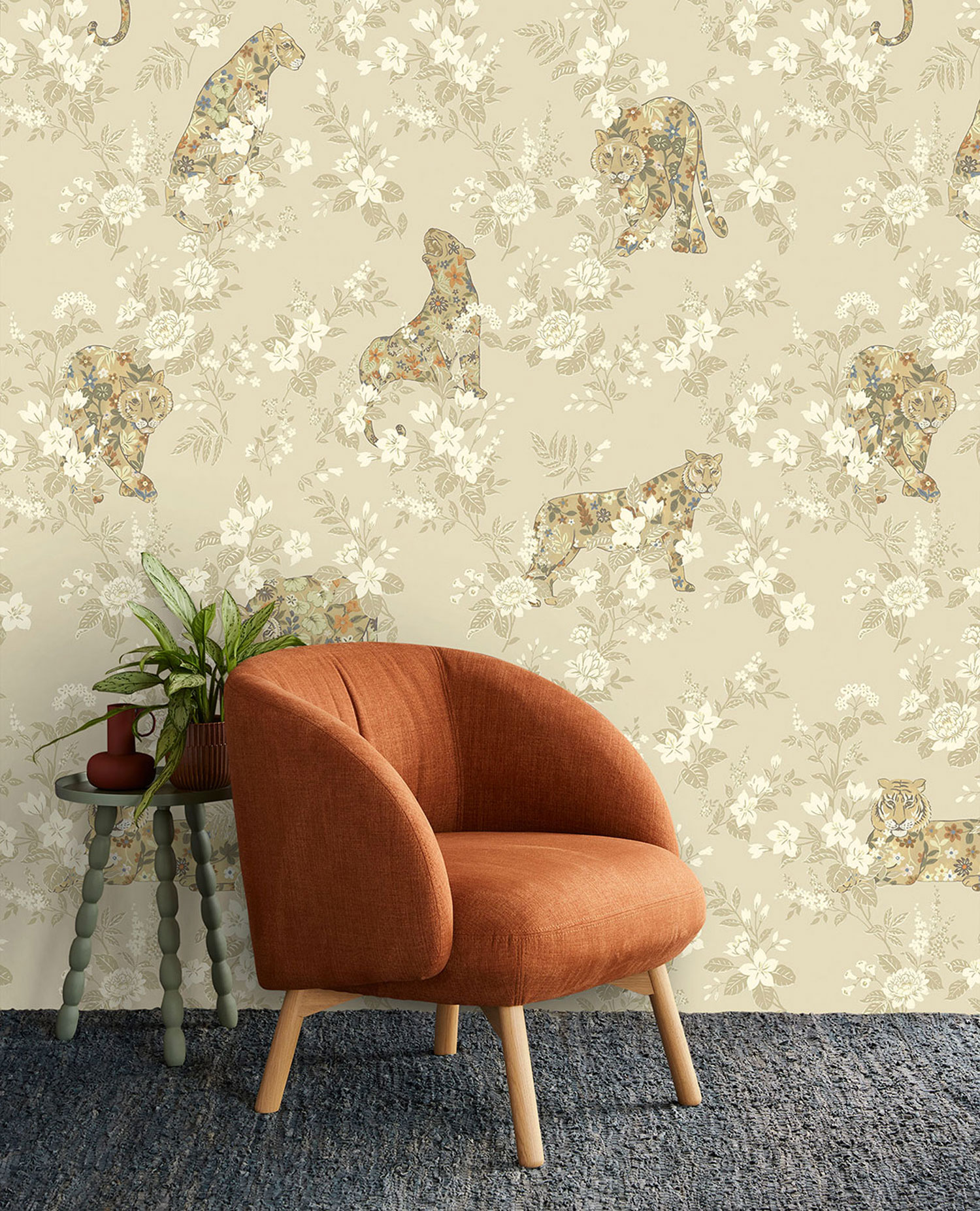 Beige Fototapete, Tiere, Blumen, 333552, Festival, Eijffinger