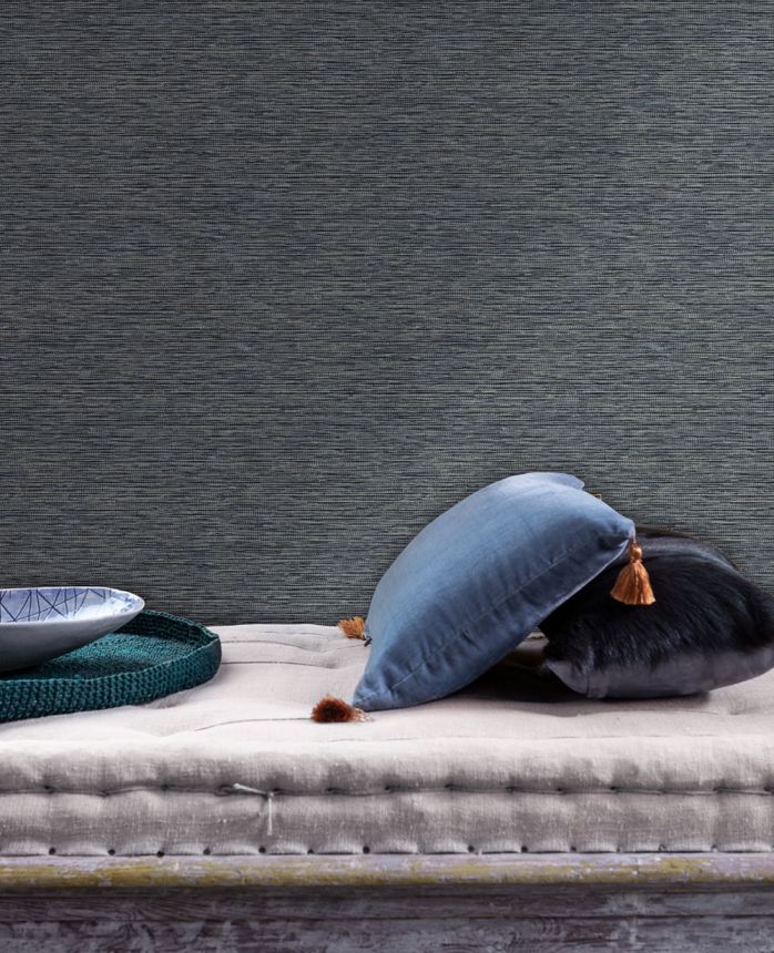 Vliestapete, blau, Stoffimitat, NHW1011, Perla, Decoprint