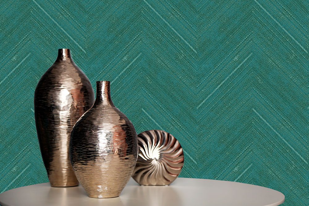 Vliestapete, grün, Stoffimitat, Streifen, NHW1020, Perla, Decoprint