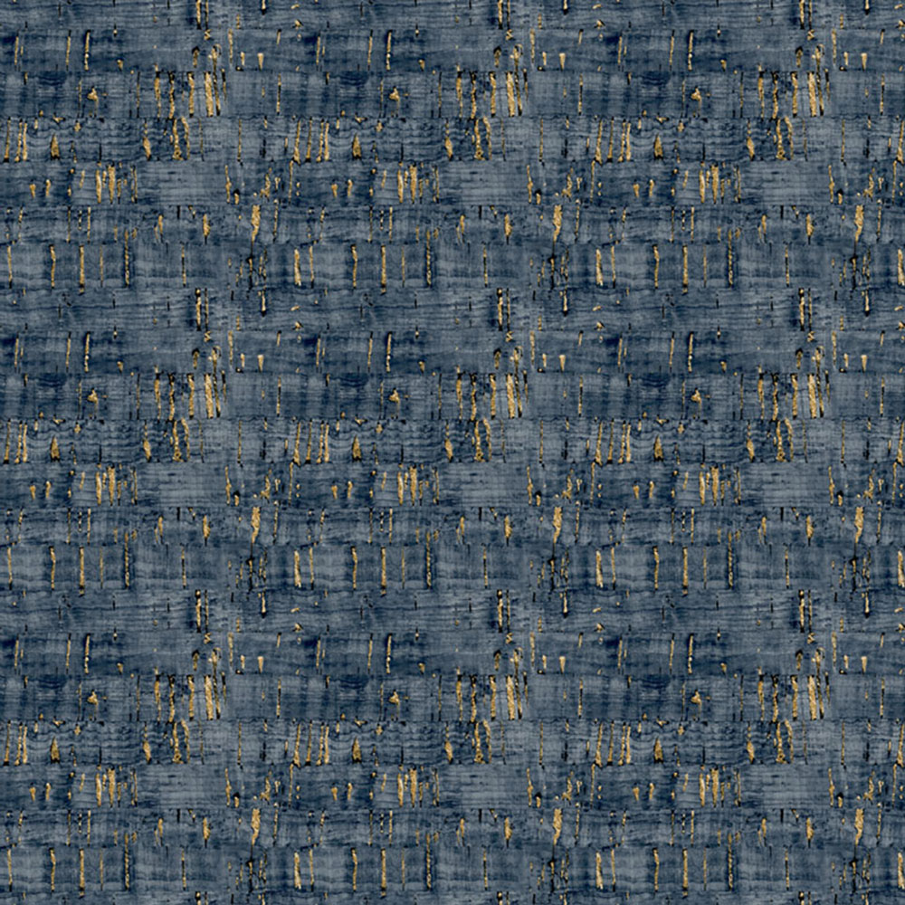 Tapete in blau-bronzener Korkoptik, NHW1031, Perla, Decoprint