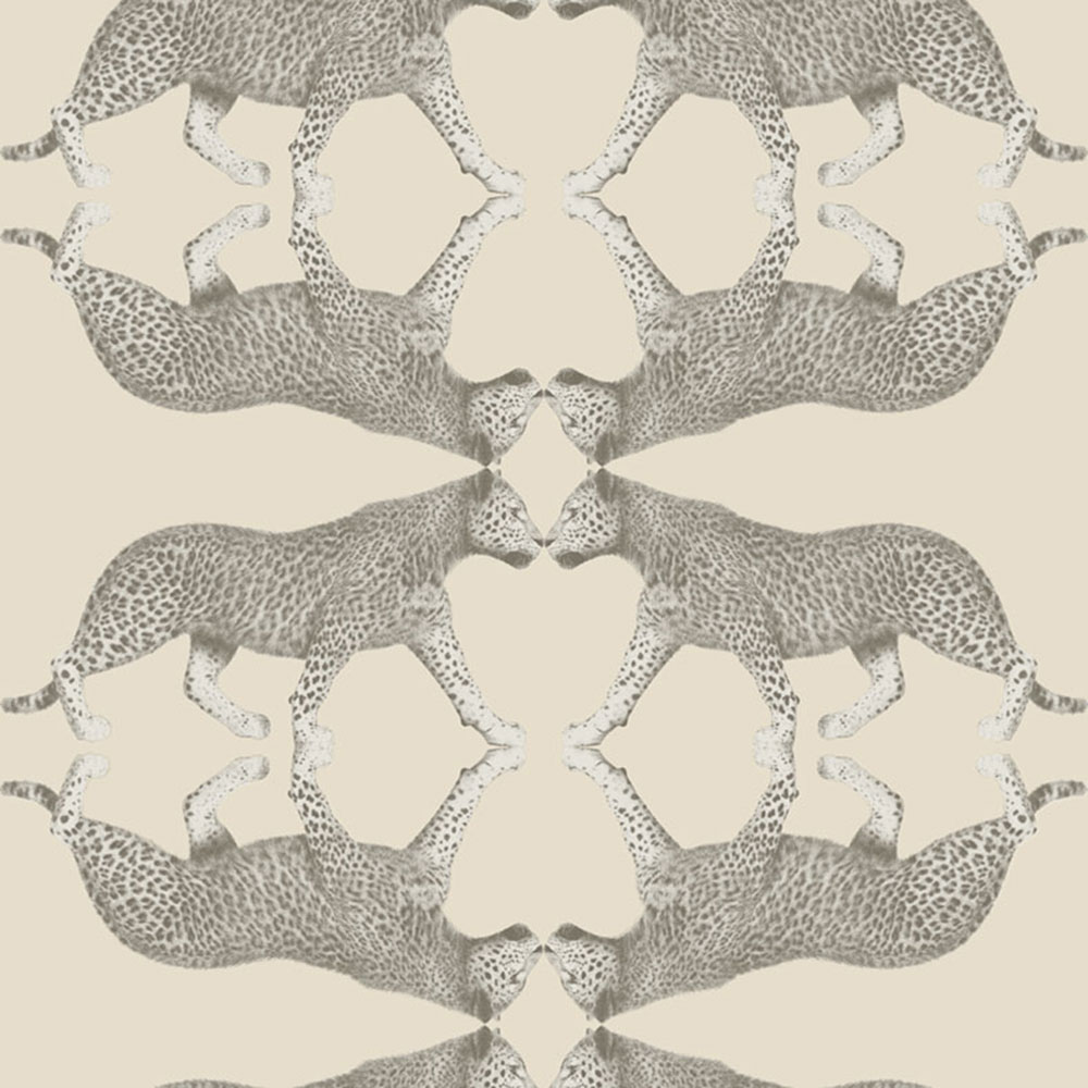 Vliestapete, creme-silber, Leopard, NHW1032, Perla, Decoprint