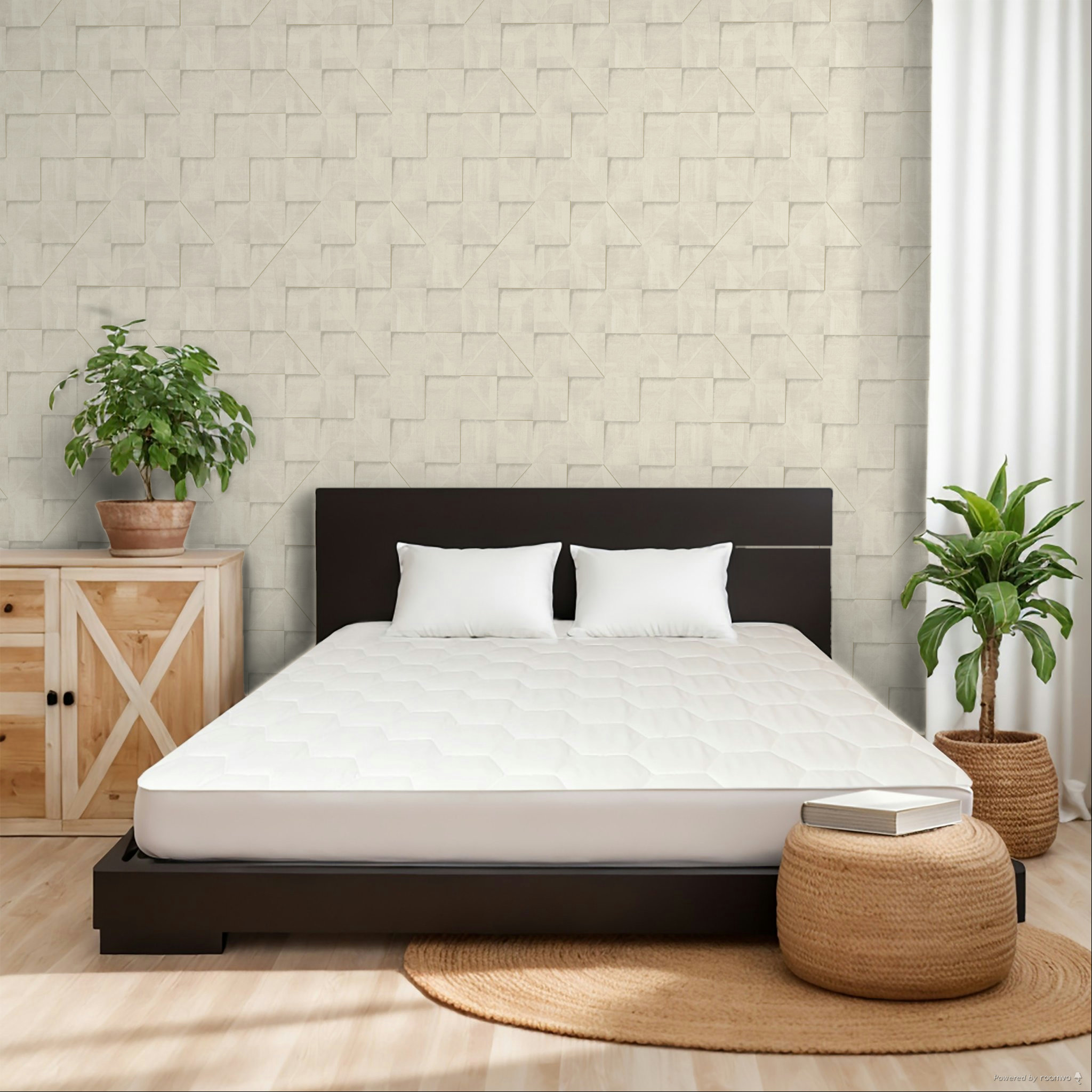 Beige-graue geometrische 3D-Vliestapete, RE25171, Reflect, Decoprint