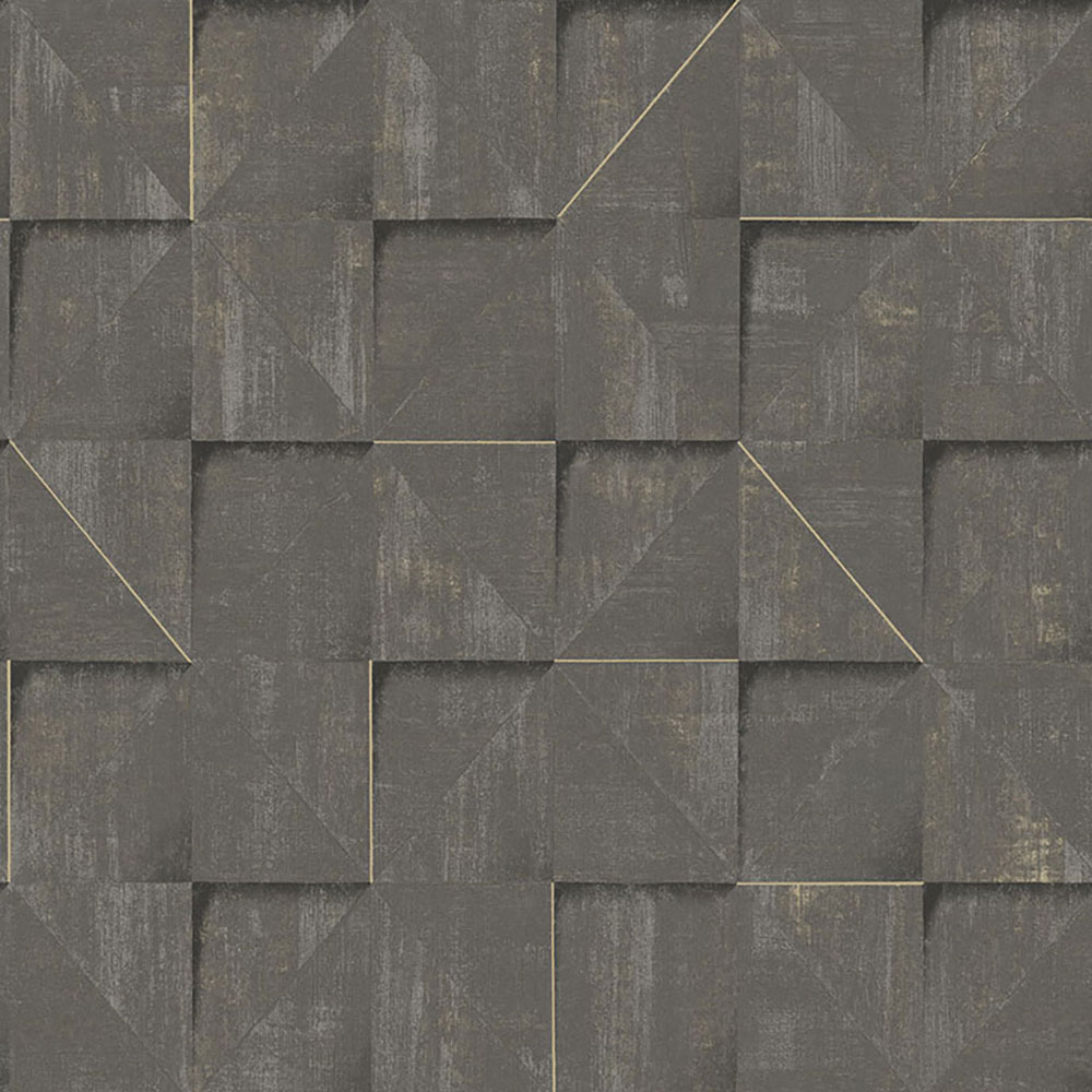 Braune geometrische 3D-Vliestapete, RE25173, Reflect, Decoprint