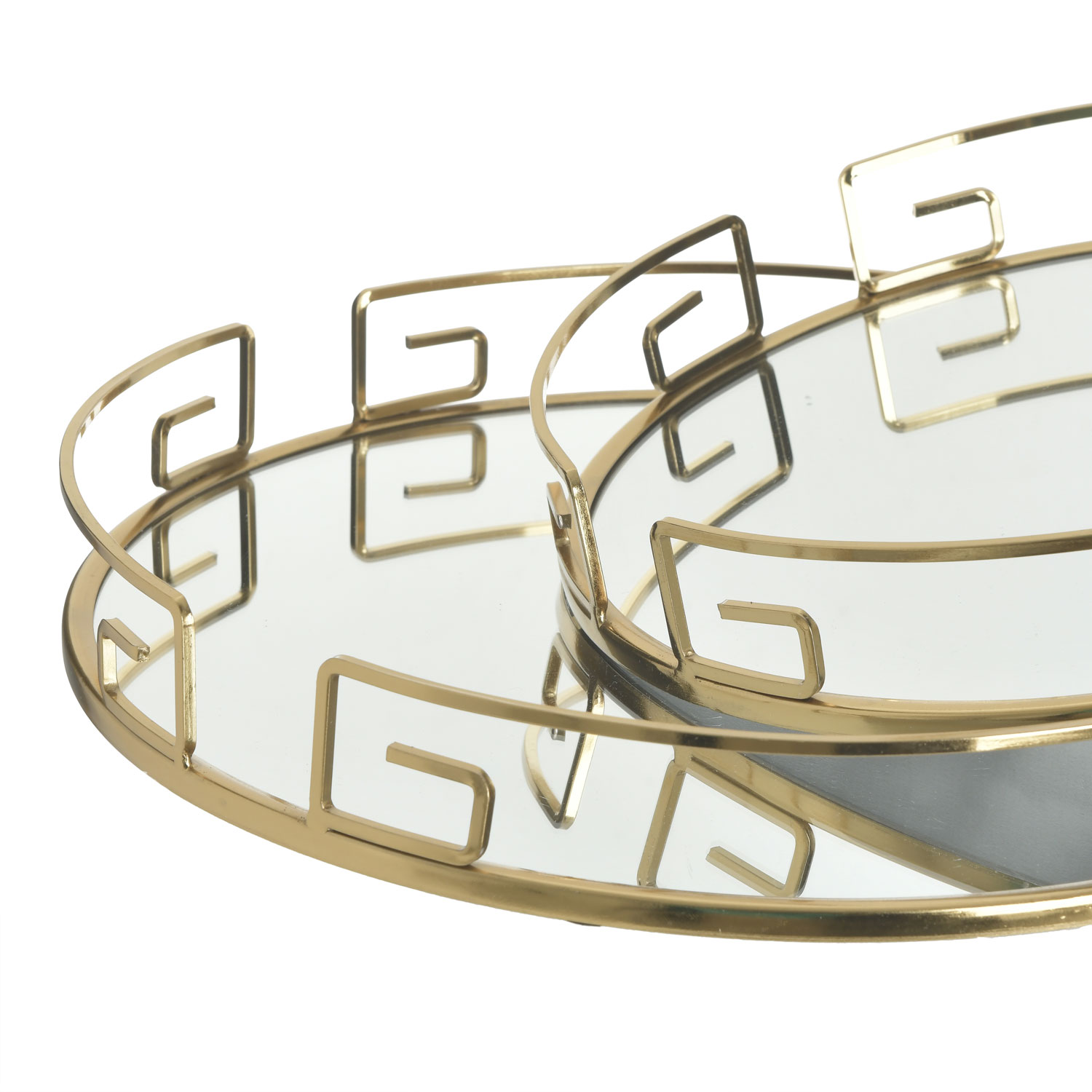 Set mit 2 Metalltabletts mit Spiegel 3-70-729-0082, InArt