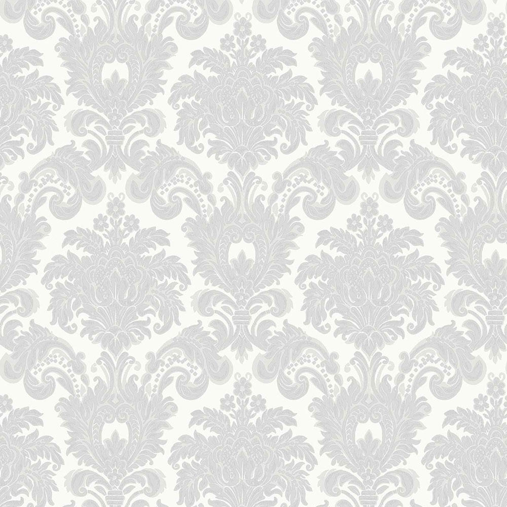 Grau-cremefarbene Barocktapete, 33321, Tradizioni, Cristiana Masi by Parato