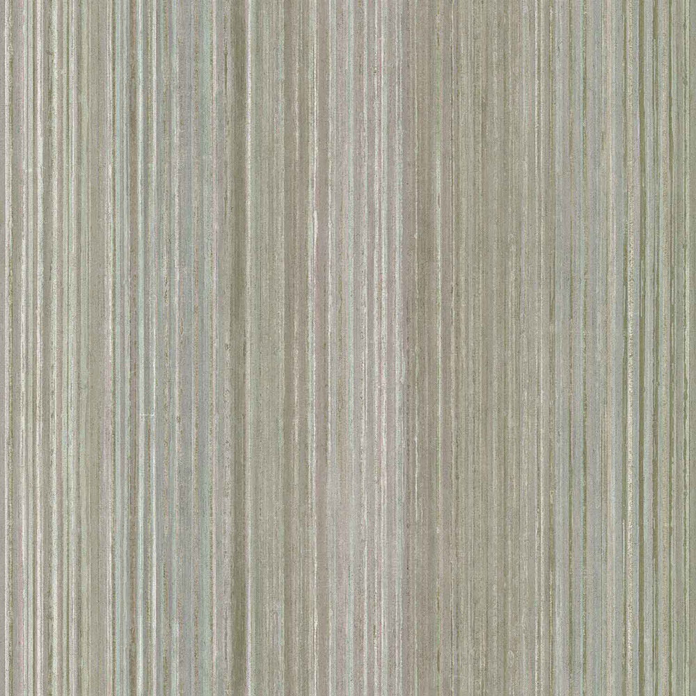 Grün-beige gestreifte Tapete, 43855, Terra, Cristiana Masi by Parato