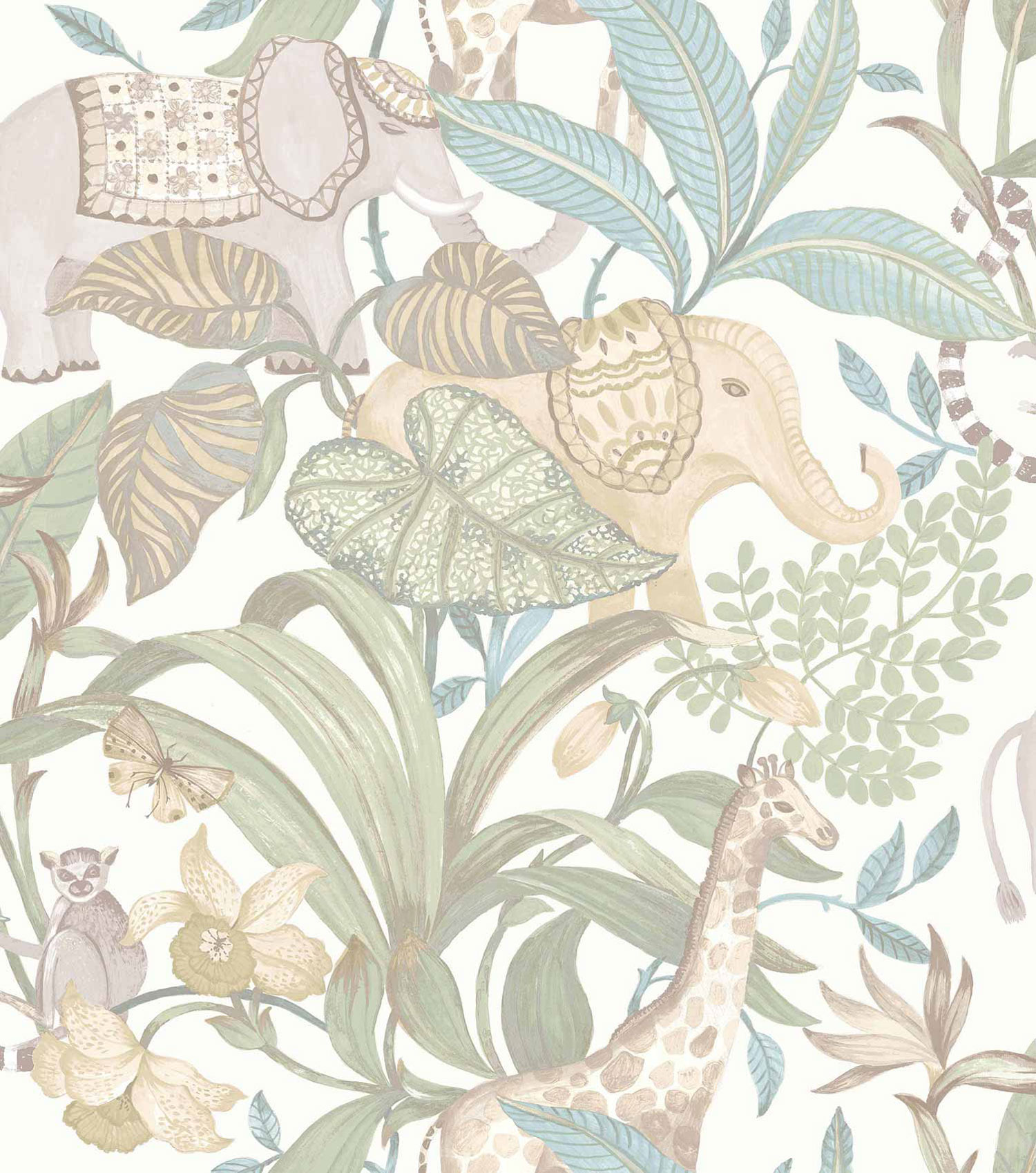 Weiße Kindertapete mit Tieren, 17107, MiniMe, Cristiana Masi by Parato