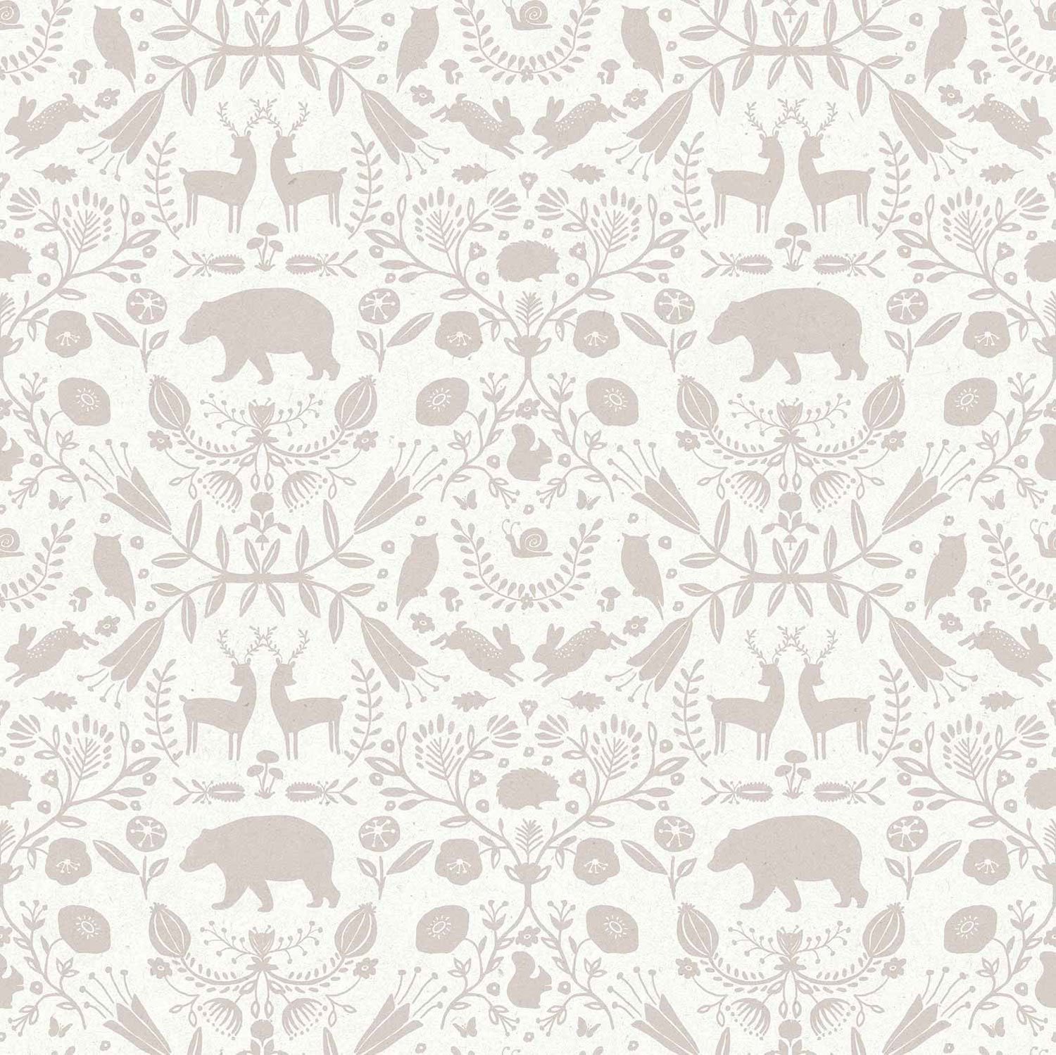 Grau-weiße Kindertapete mit Tieren, 17141, MiniMe, Cristiana Masi by Parato