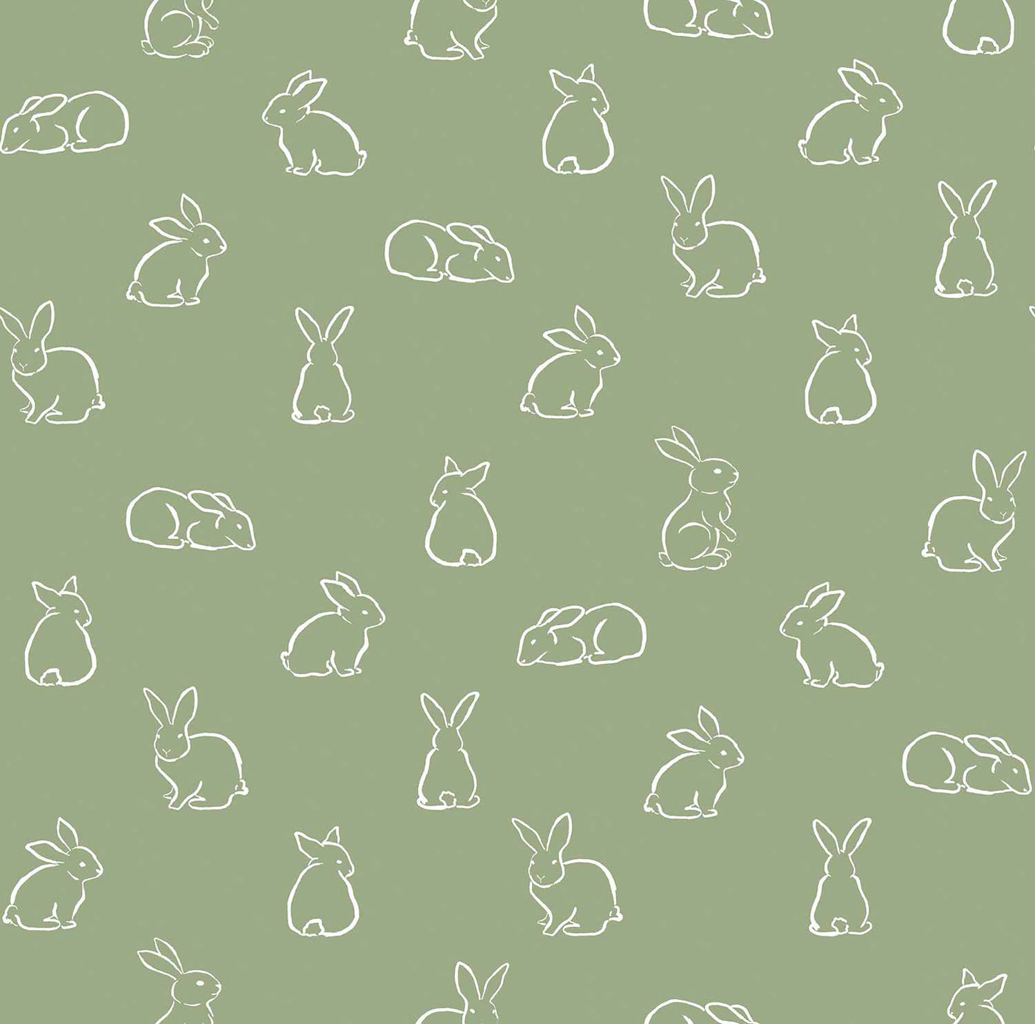 Grüne Kindertapete mit Hasen, 17145, MiniMe, Cristiana Masi by Parato