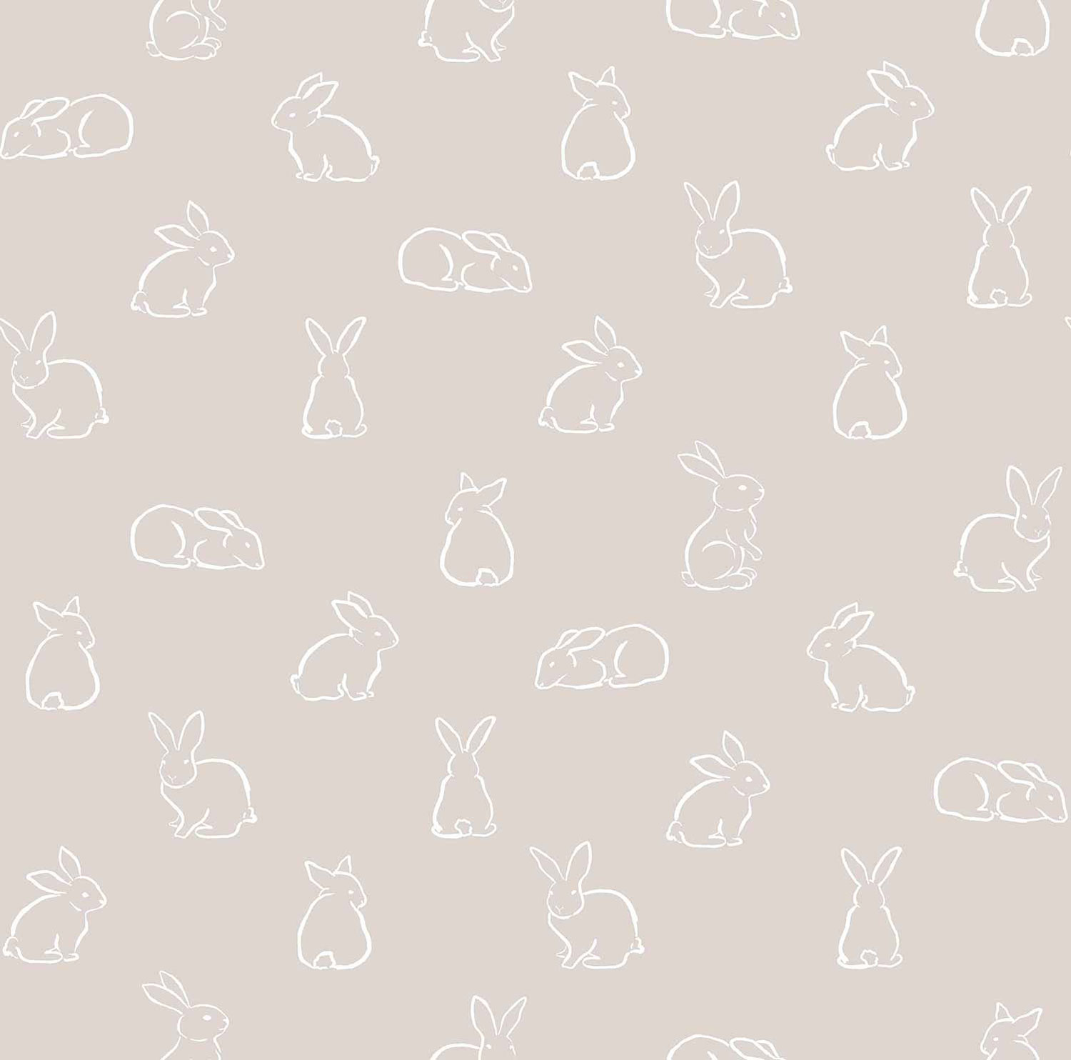 Graue Kindertapete mit Hasen, 17146, MiniMe, Cristiana Masi by Parato
