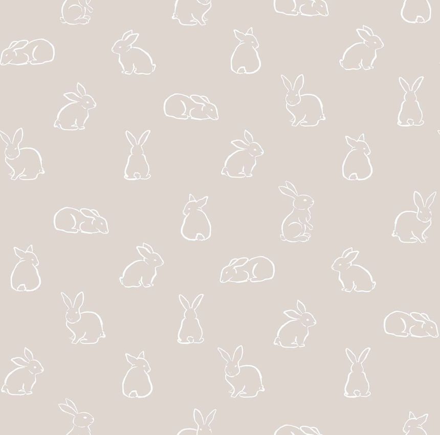 Graue Kindertapete mit Hasen, 17146, MiniMe, Cristiana Masi by Parato