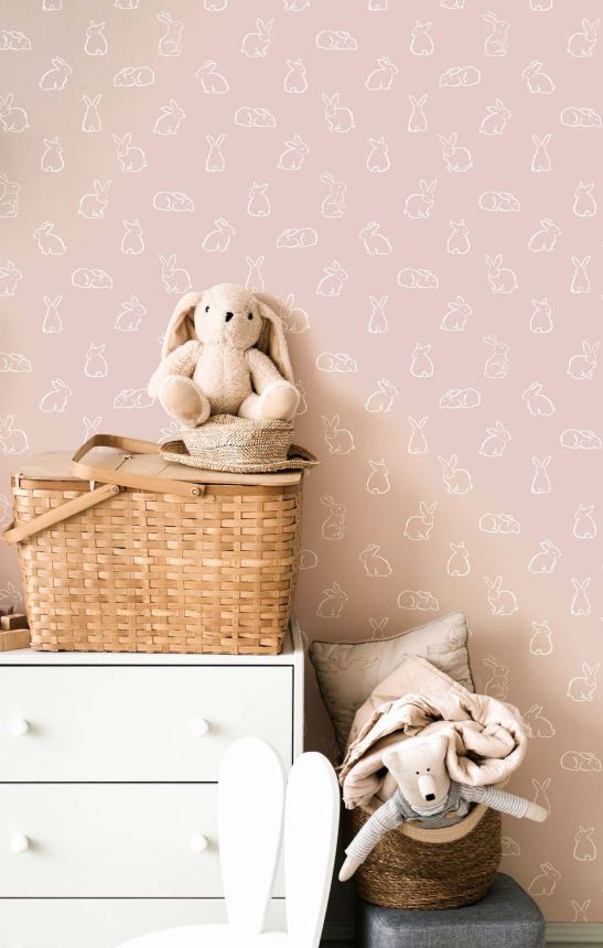 Rosa Kindertapete mit Häschen, 17148, MiniMe, Cristiana Masi by Parato