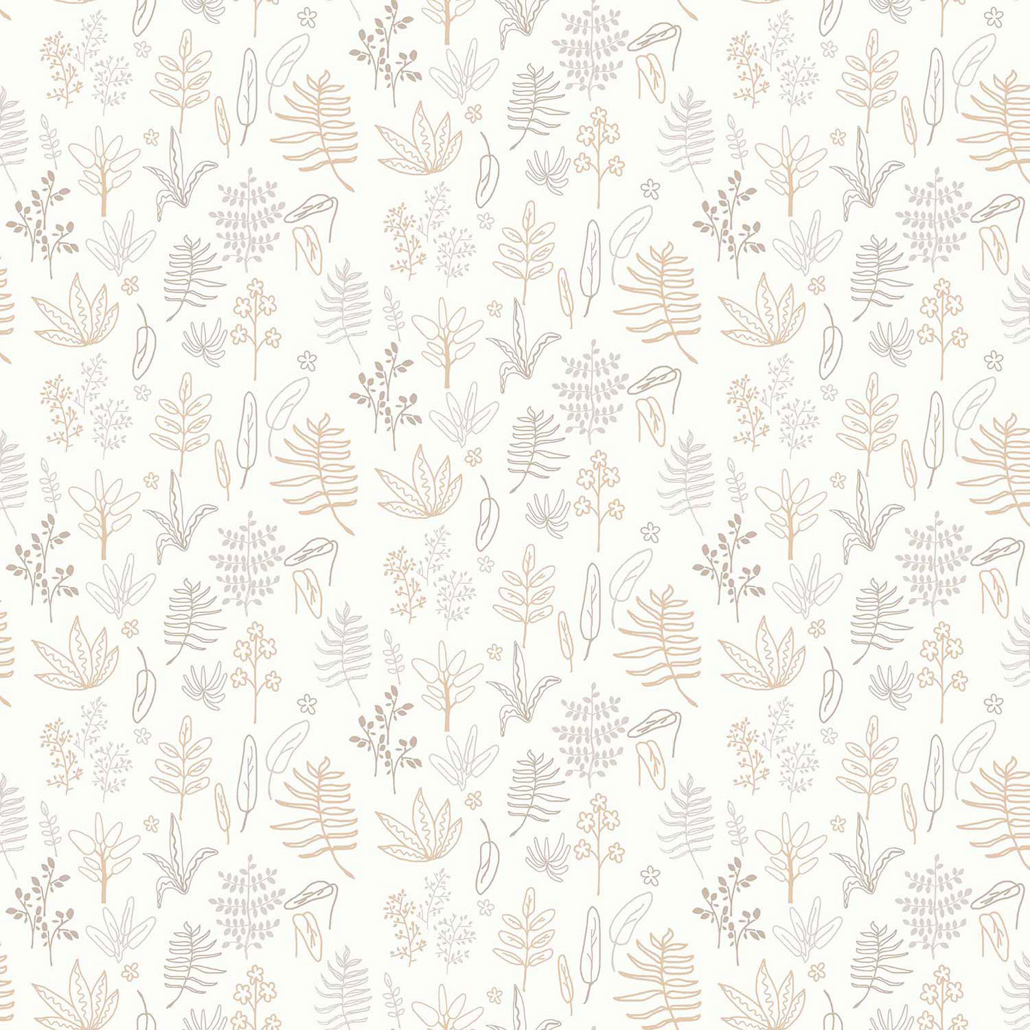 Weiße Kindertapete mit Pflanzen und Blättern, 17167, MiniMe, Cristiana Masi by Parato