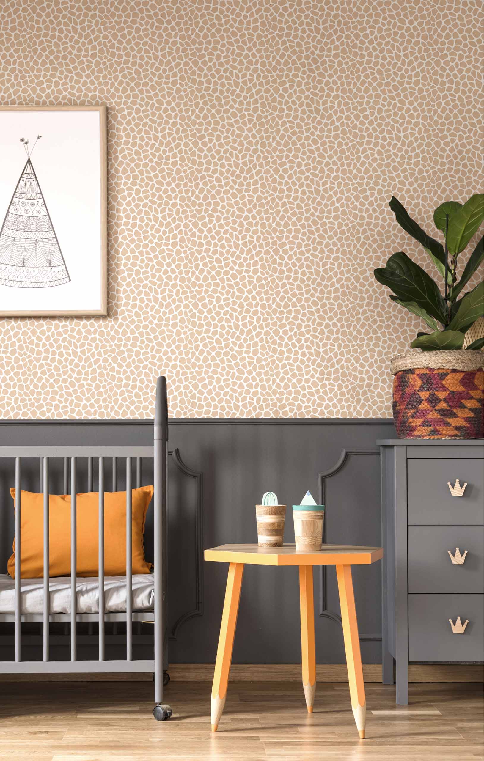 Braun-weiße Vliestapete, 17182, MiniMe, Cristiana Masi by Parato