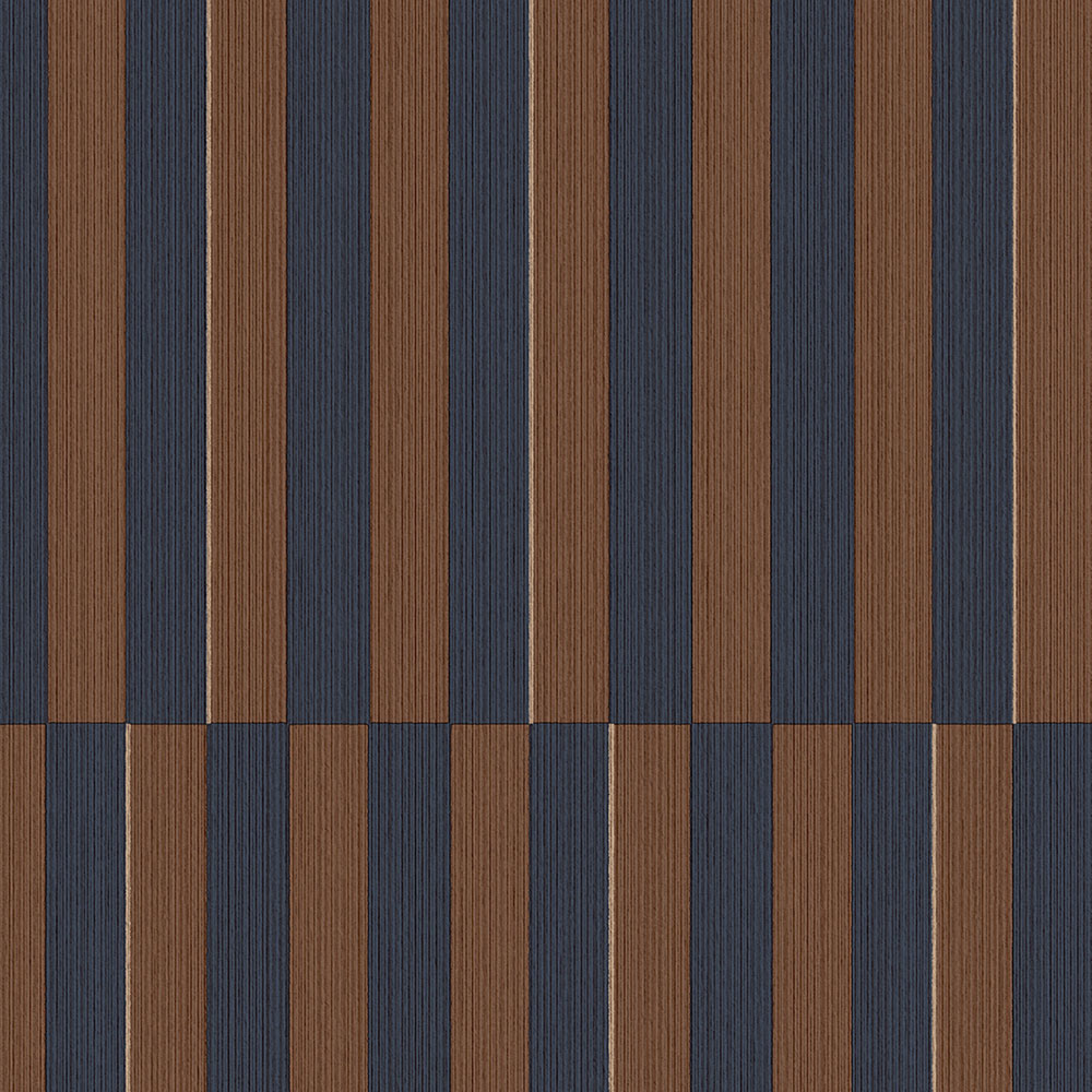 Blaubraun gestreifte Retro-Tapete, 333622, Revive, Eijffinger