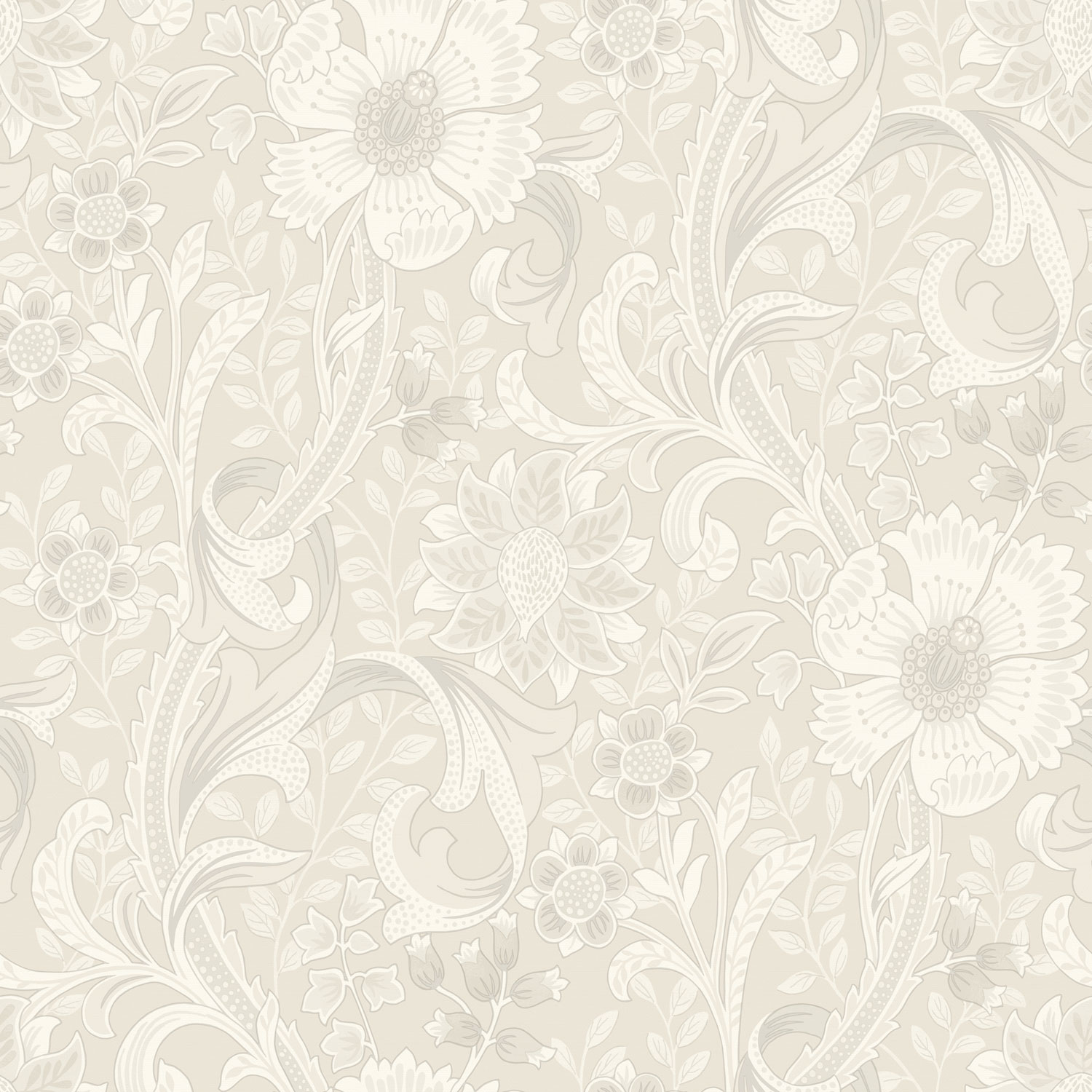 Vliestapete, creme, Blumen, PH3101, Perfect Harmony, Grandeco