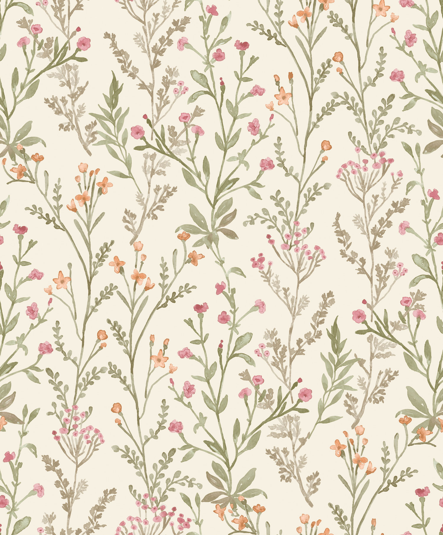 Vliestapete, braun-grün, Blumen, PH3207, Perfect Harmony, Grandeco