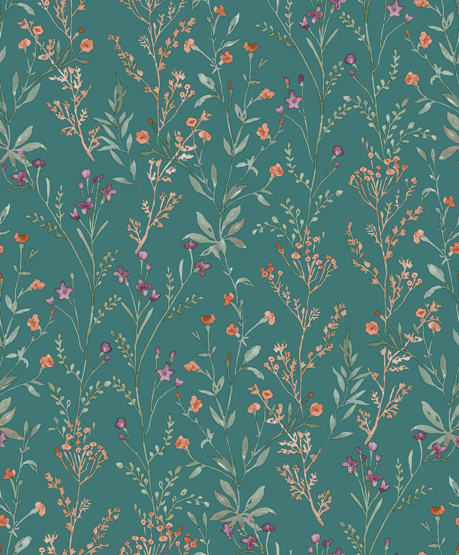 Vliestapete, türkis, Blumen, PH3209, Perfect Harmony, Grandeco