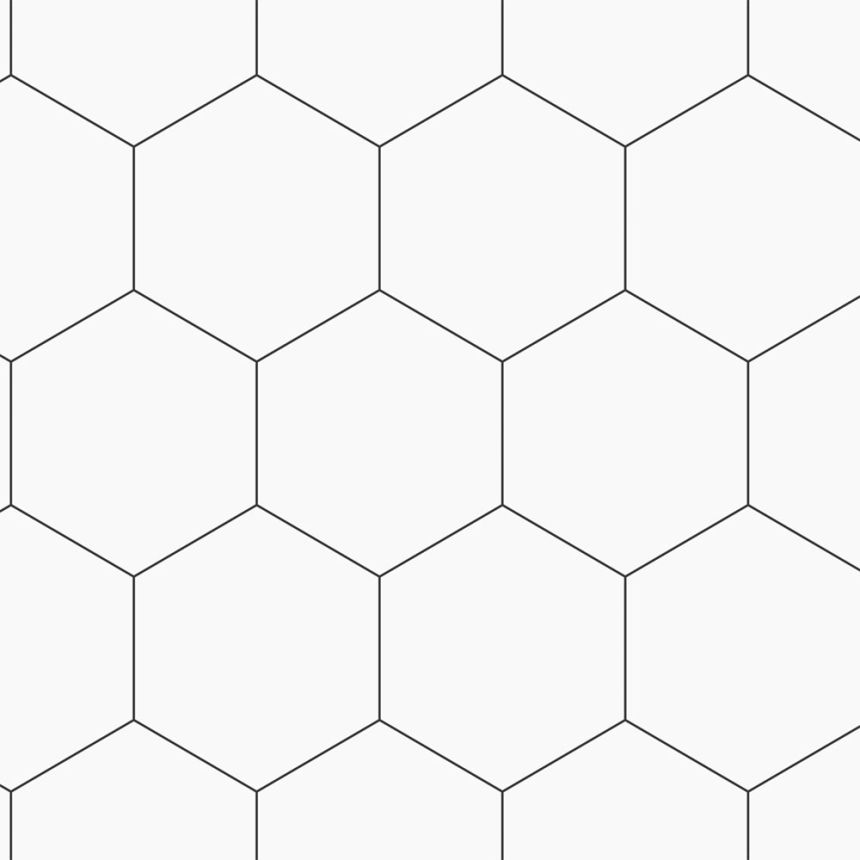 Geometrische Vliestapete, weiß-schwarz, 139311, Bloom, Esta Home