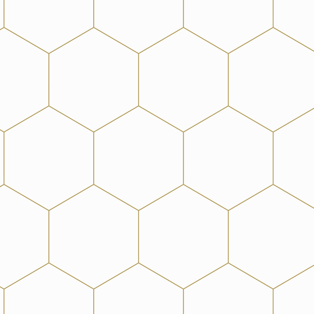 Geometrische Vliestapete, weiß-gold, 139312, Bloom, Esta Home