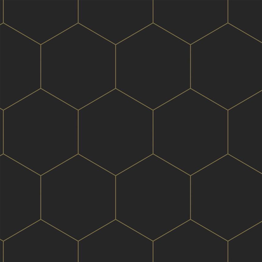 Geometrische Vliestapete, schwarz-gold, 139313, Bloom, Esta Home