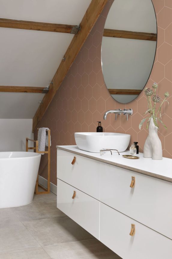 Geometrische Vliestapete, braun, 139376 Bloom, Esta Home