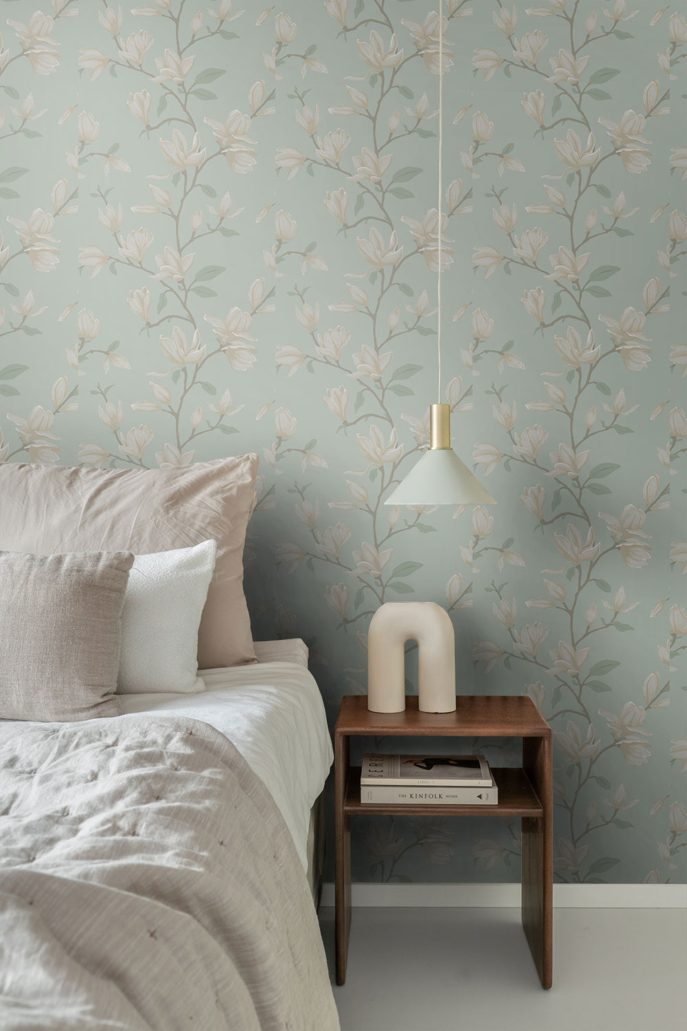 Florale Vliestapete, türkis, 139405, Bloom, Esta Home