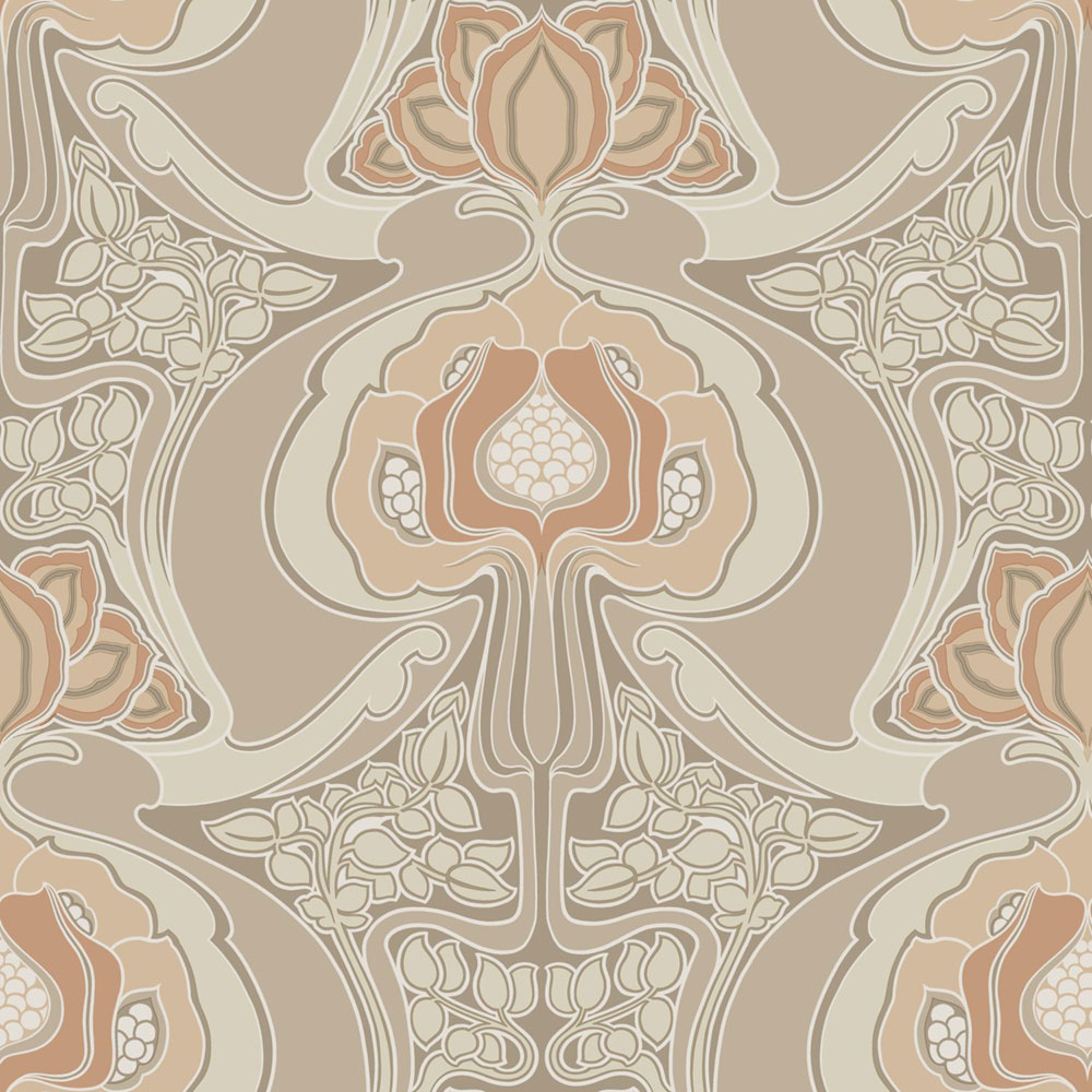 Florale Vliestapete, beige, 139569, Bloom, Esta Home