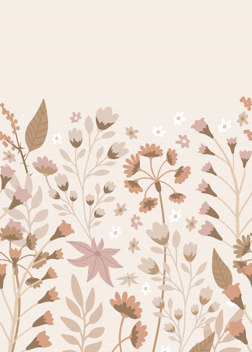 Florale Vlies-Fototapete, beige, 159410, Bloom, Esta Home