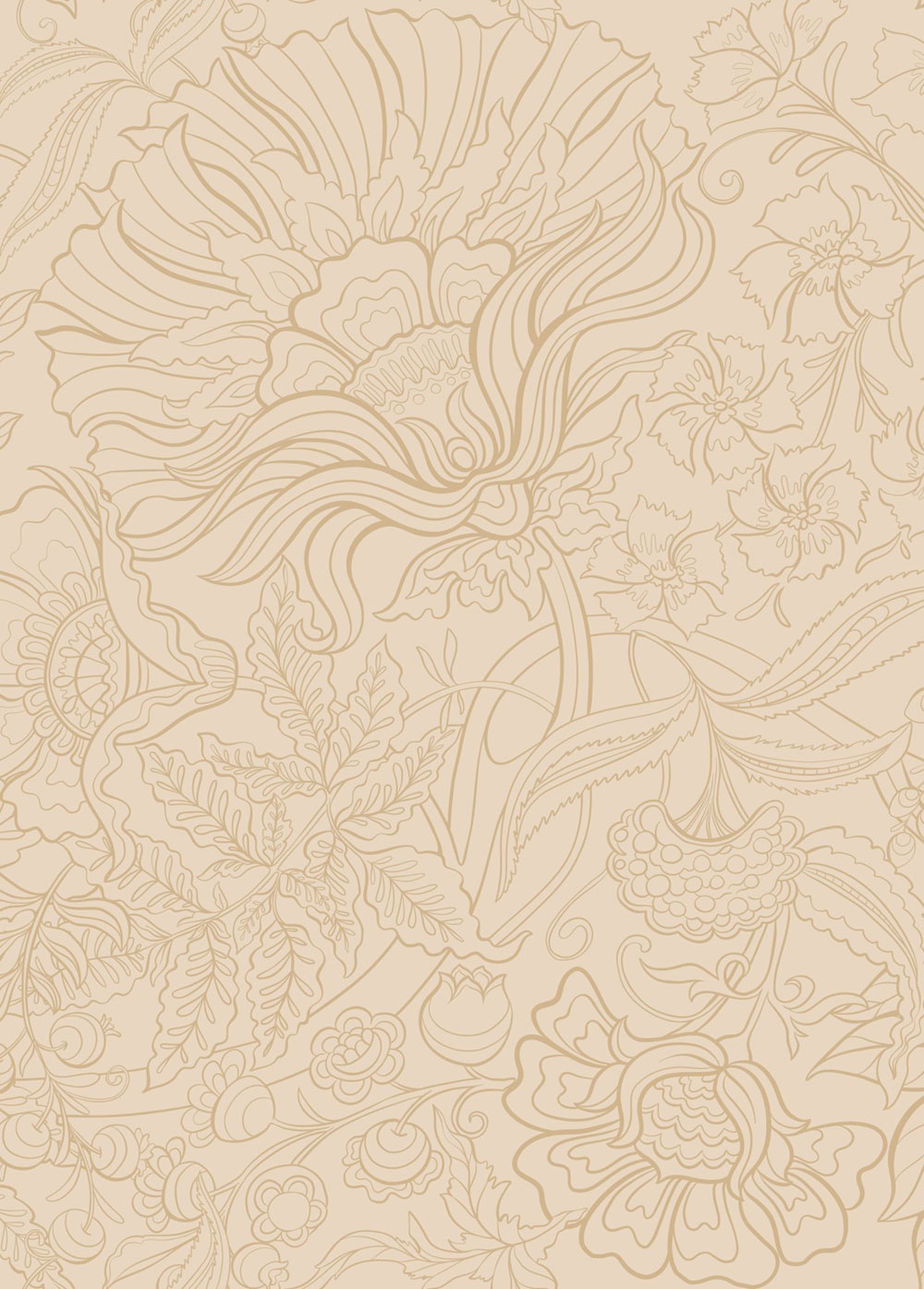 Florale Vlies-Fototapete, beige, 159411, Bloom, Esta Home