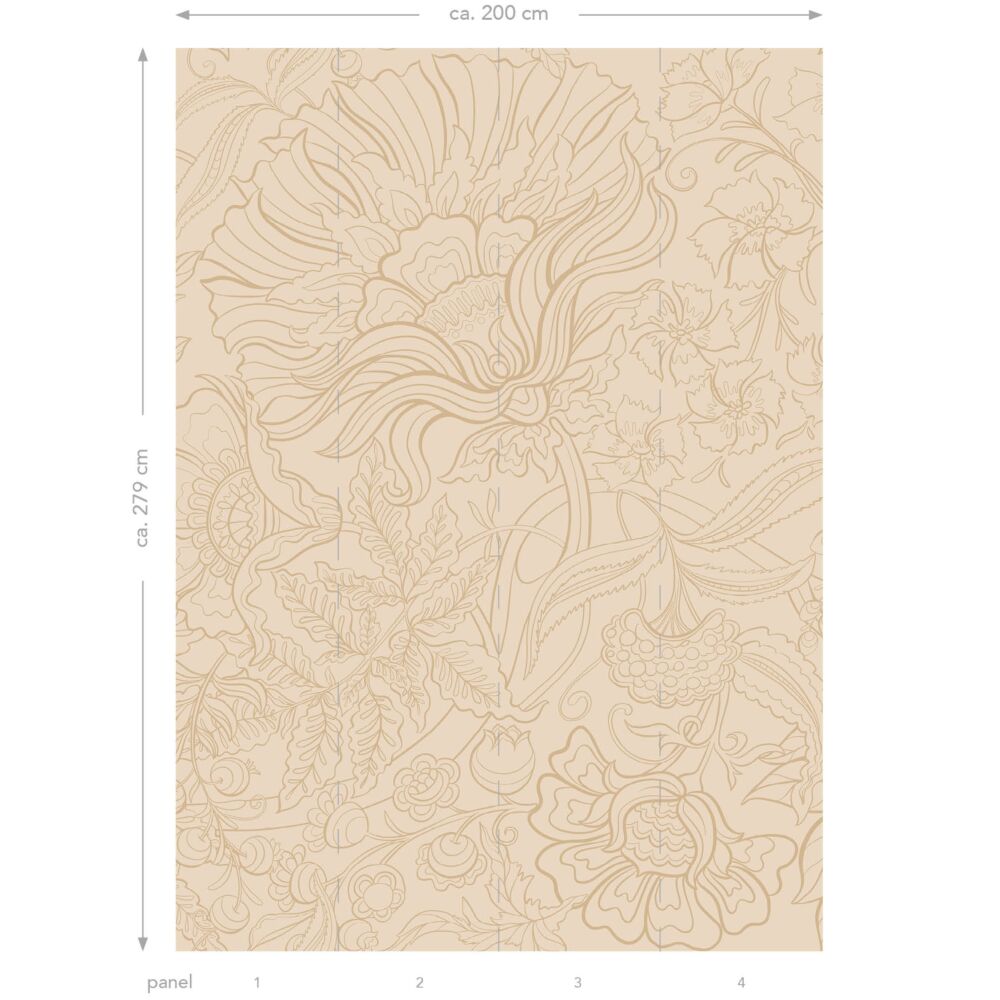 Florale Vlies-Fototapete, beige, 159411, Bloom, Esta Home
