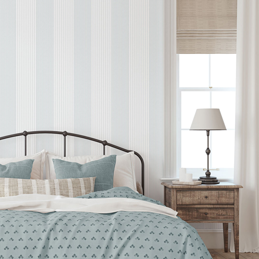 Vliestapete, blau, Streifen,  9811-5, Essential Stripes, ICH Wallcoverings