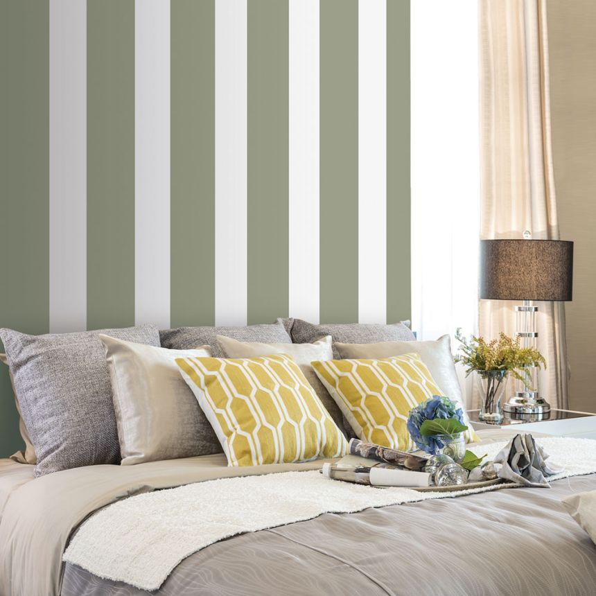 Vliestapete, grün, Streifen,  5062-2, Essential Stripes, ICH Wallcoverings